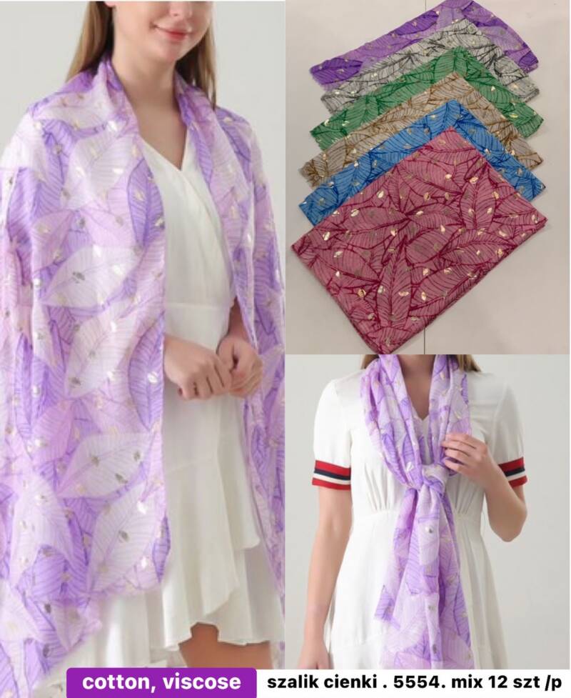 Szaliki damskie Roz Standard, Mix Kolor Paczka 12 szt 1